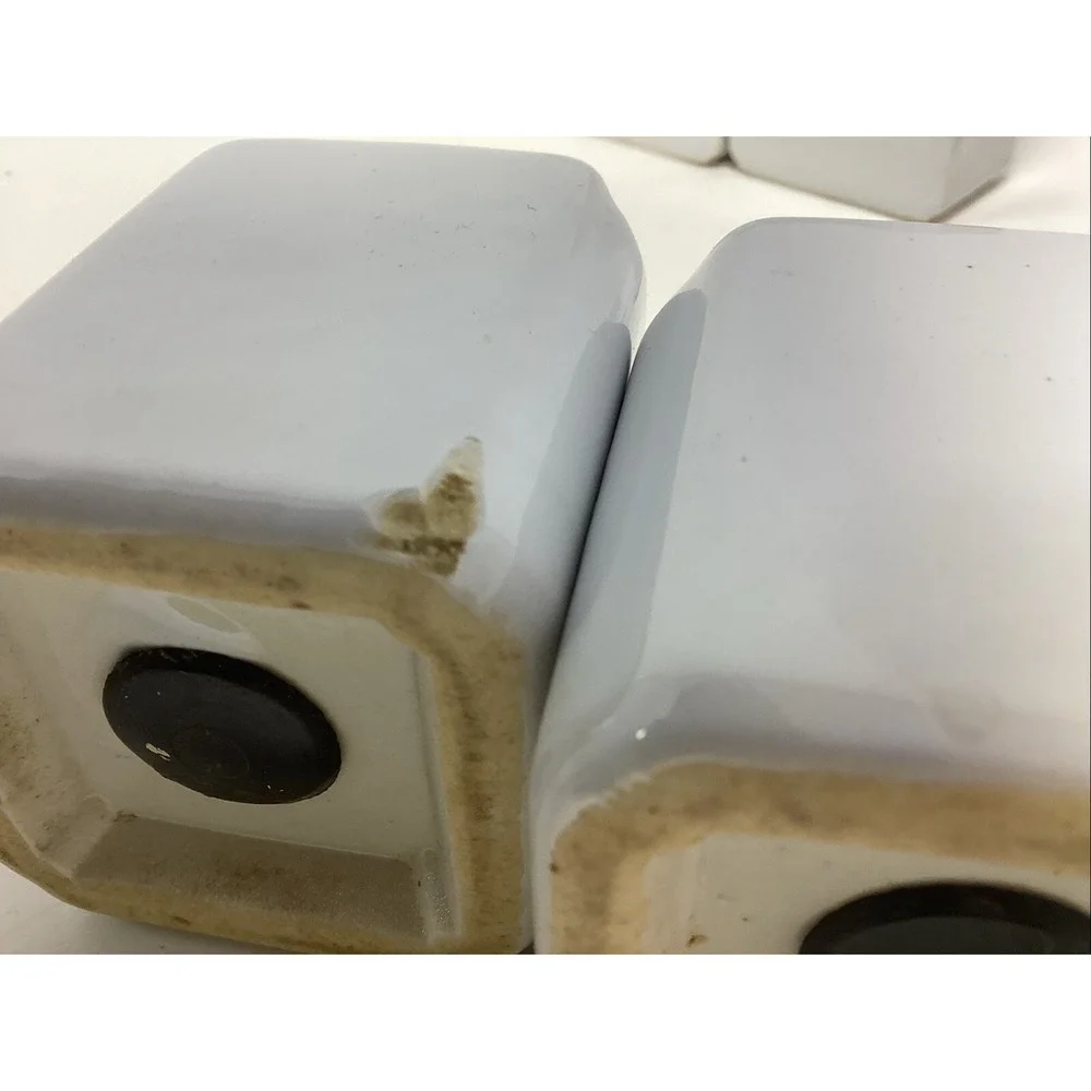 (3) Sets Vintage MCM White Ceramic Salt And Pepper Shakers 3-4